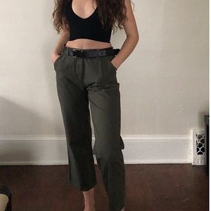 Olive Green Mid-Rise Chino Pants